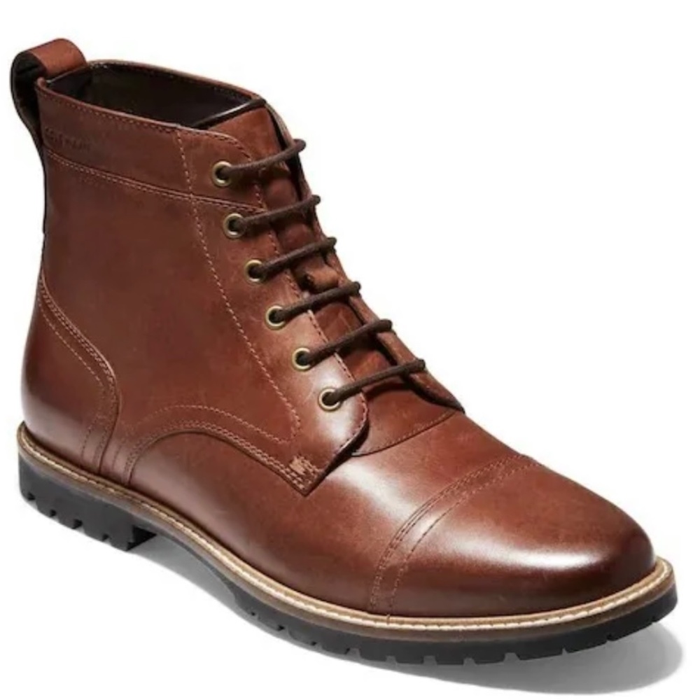 NWT Cole Haan Mens Boots Nathan Toe Cap Brown Size 11